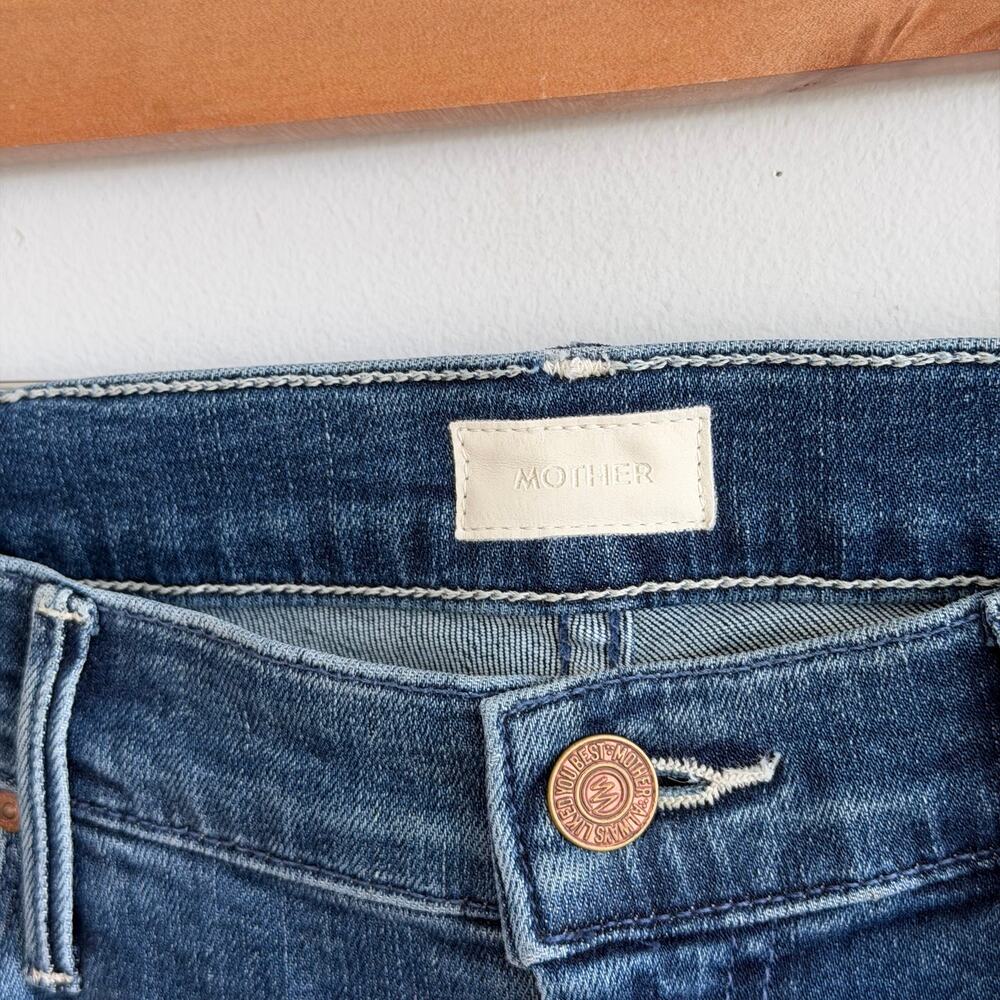 Mother The Weekender Fray Denim High Rise Flared Jeans Blue 30 - Picture 8 of 16